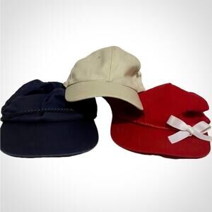 Basic Vintage Ballcap Bundle: Red, White, Blue Mens Unisex One Size Fits All